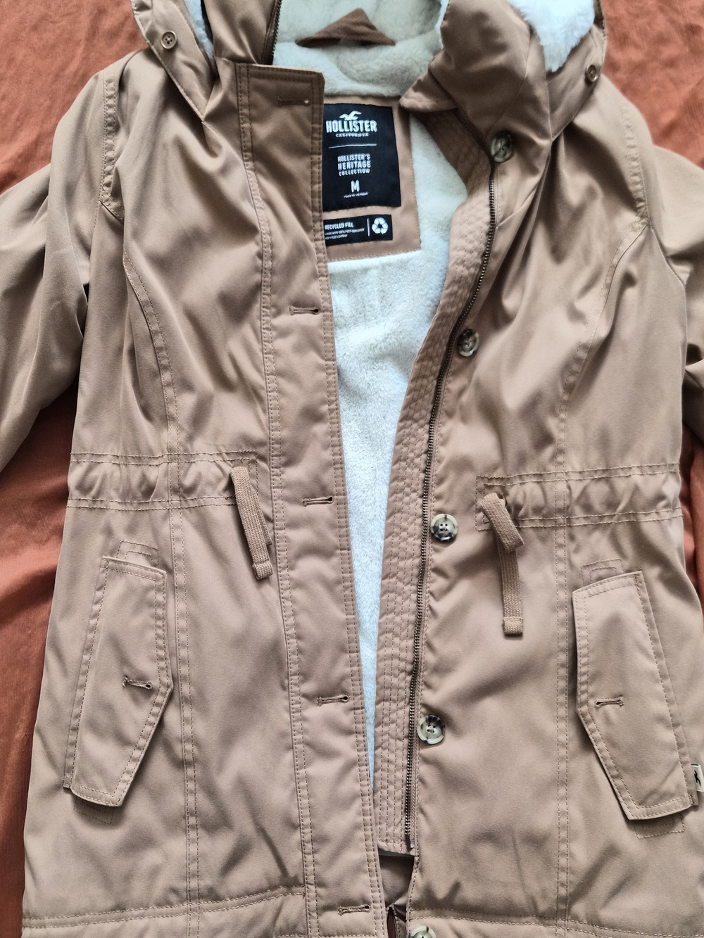 Hollister Heritage Collection Women's Tan Hooded Parka Jacket